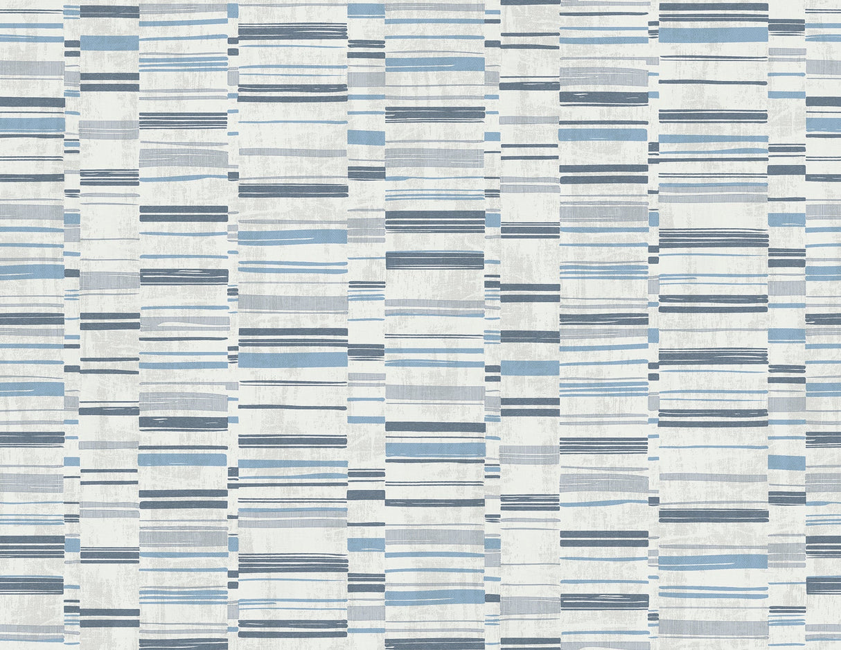 A-Street Prints 2949-60802 Fresnaye Blue Linen Stripe Wallpaper