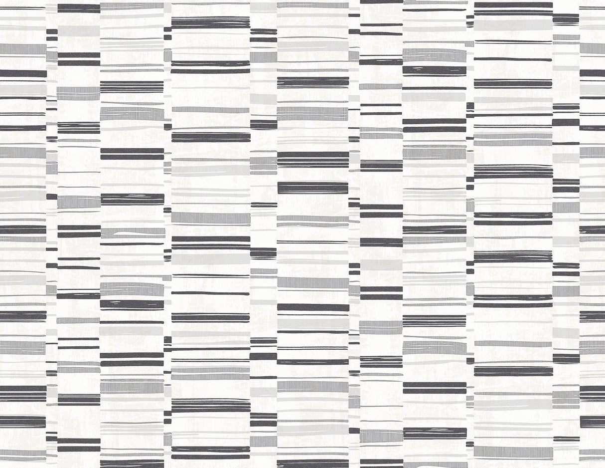 A-Street Prints 2949-60812 Fresnaye Black Linen Stripe Wallpaper