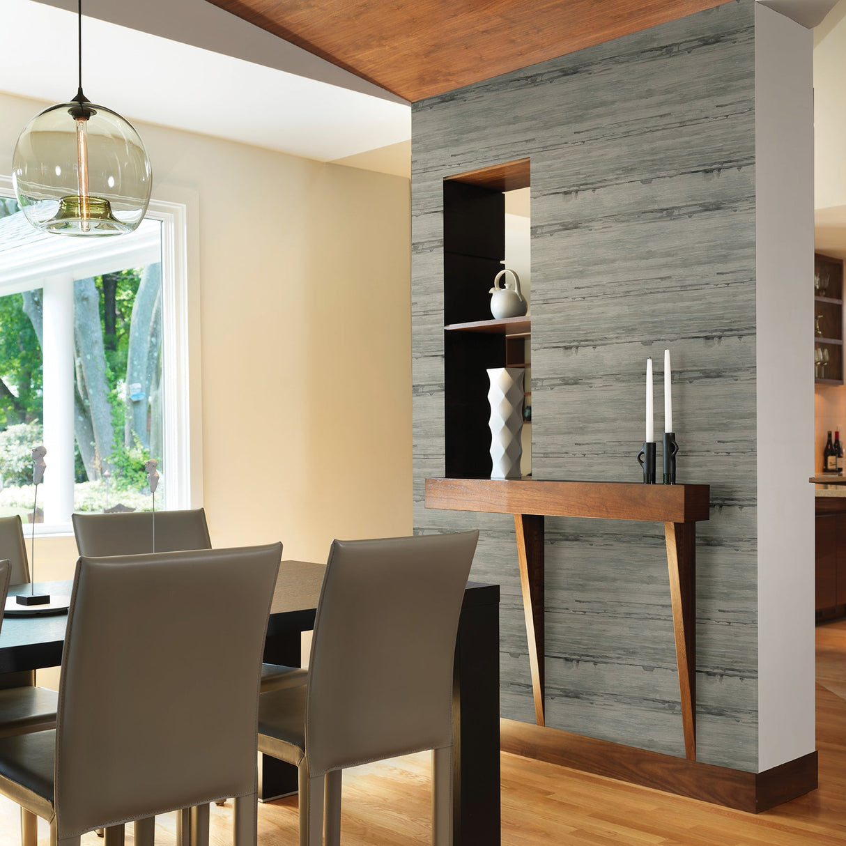 A-Street Prints 2949-60900 Sandhurst Grey Abstract Stripe Wallpaper