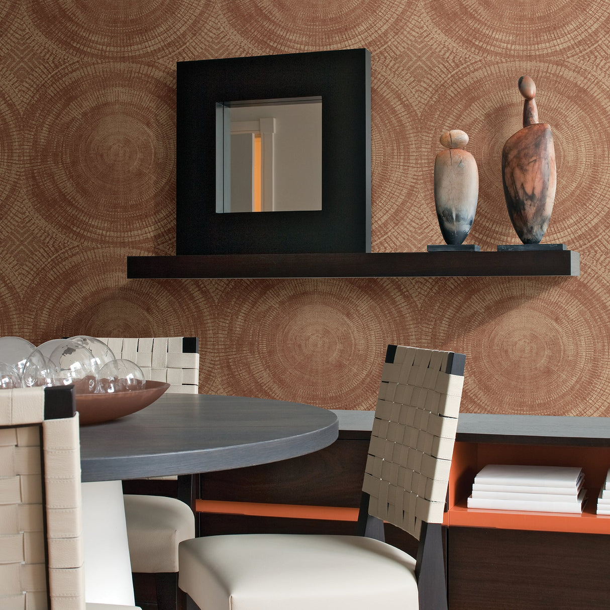 A-Street Prints 2949-61105 Lalit Burnt Sienna Medallion Wallpaper