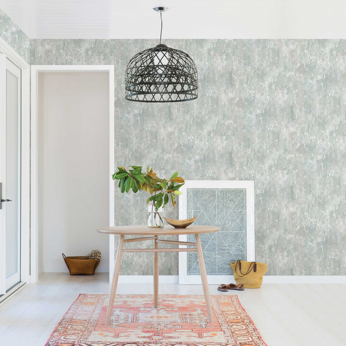 Brewster 2959-AWDWP0076-02 Micah Teal Distressed Texture Wallpaper