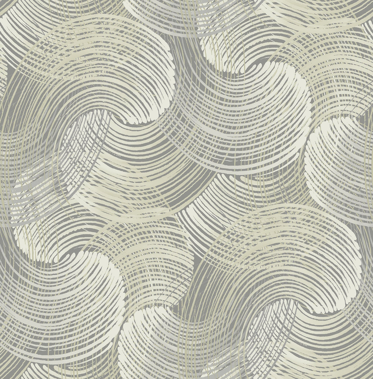 A-Street Prints 2964-25906 Karson Grey Swirling Geometric Wallpaper
