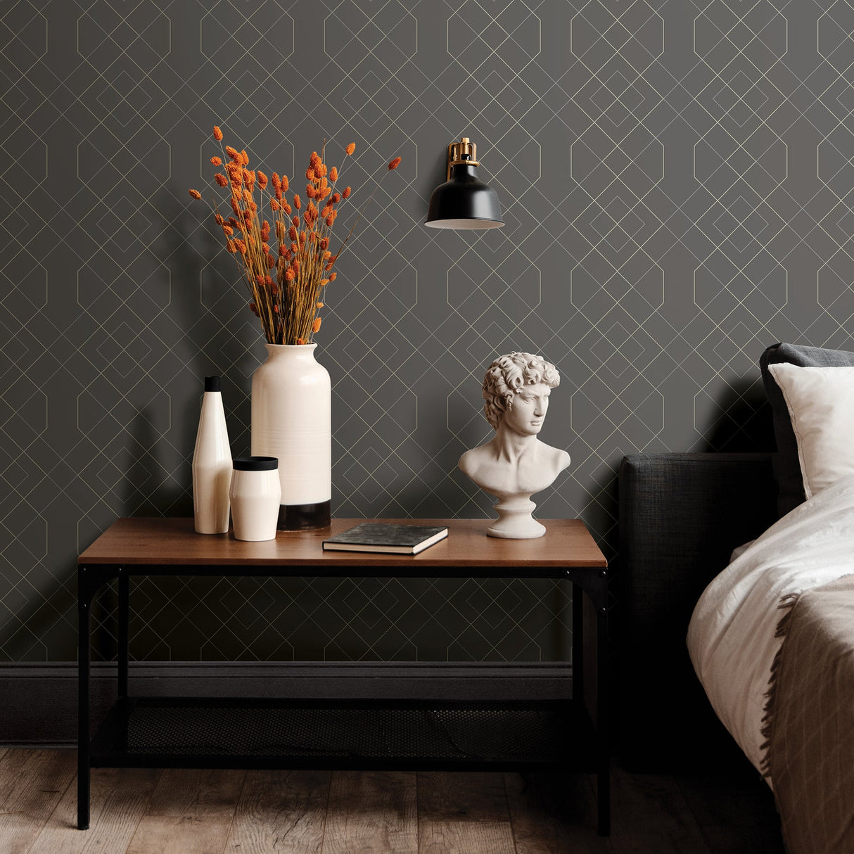 A-Street Prints 2964-25912 Ballard Grey Geometric Wallpaper