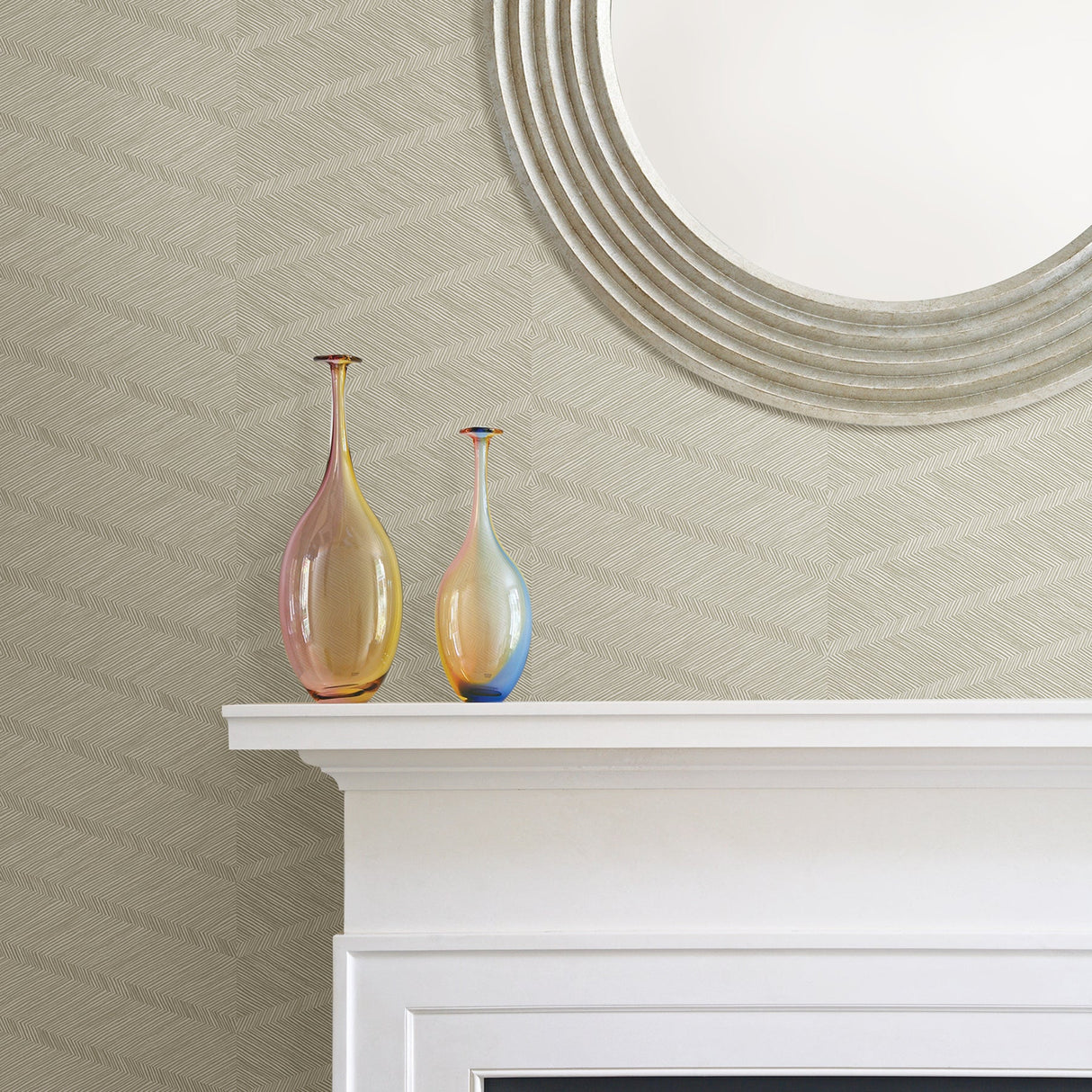 A-Street Prints 2964-25918 Aspen Champagne Chevron Wallpaper