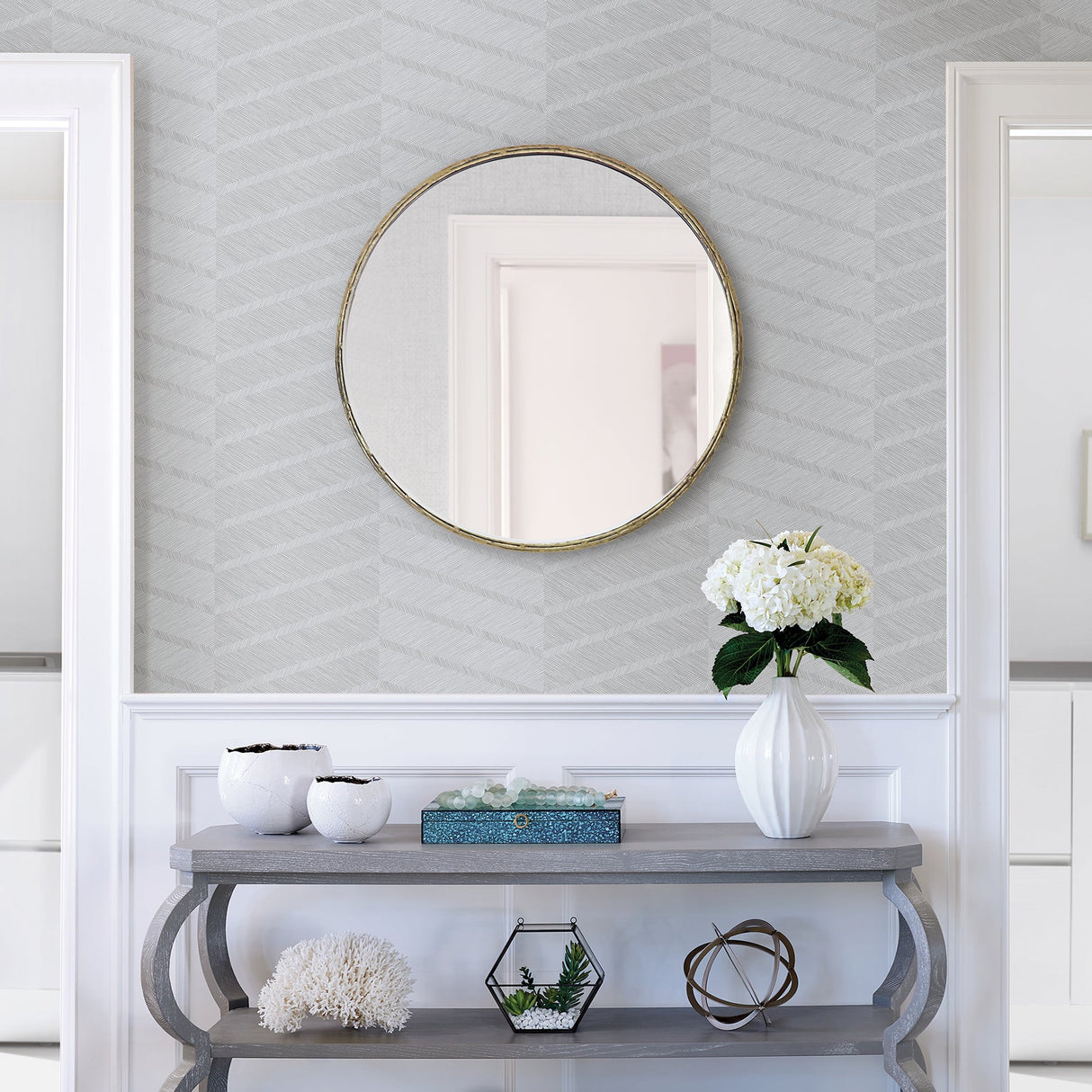 A-Street Prints 2964-25920 Aspen Grey Chevron Wallpaper