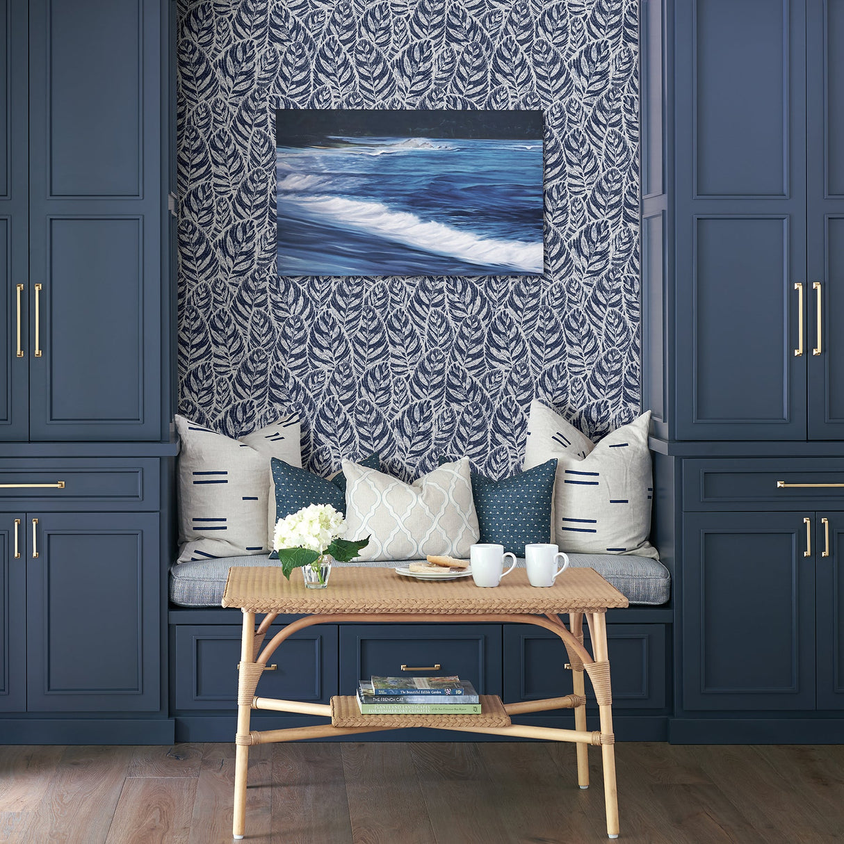 A-Street Prints 2964-25921 Del Mar Indigo Botanical Wallpaper