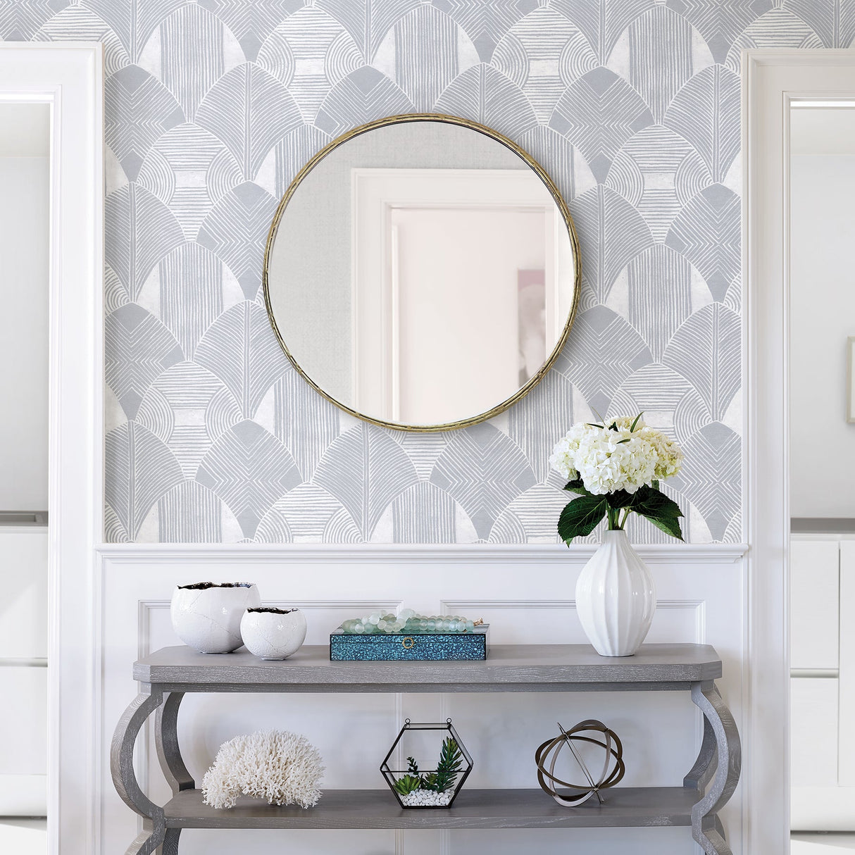 A-Street Prints 2964-25929 Westport Pewter Geometric Wallpaper
