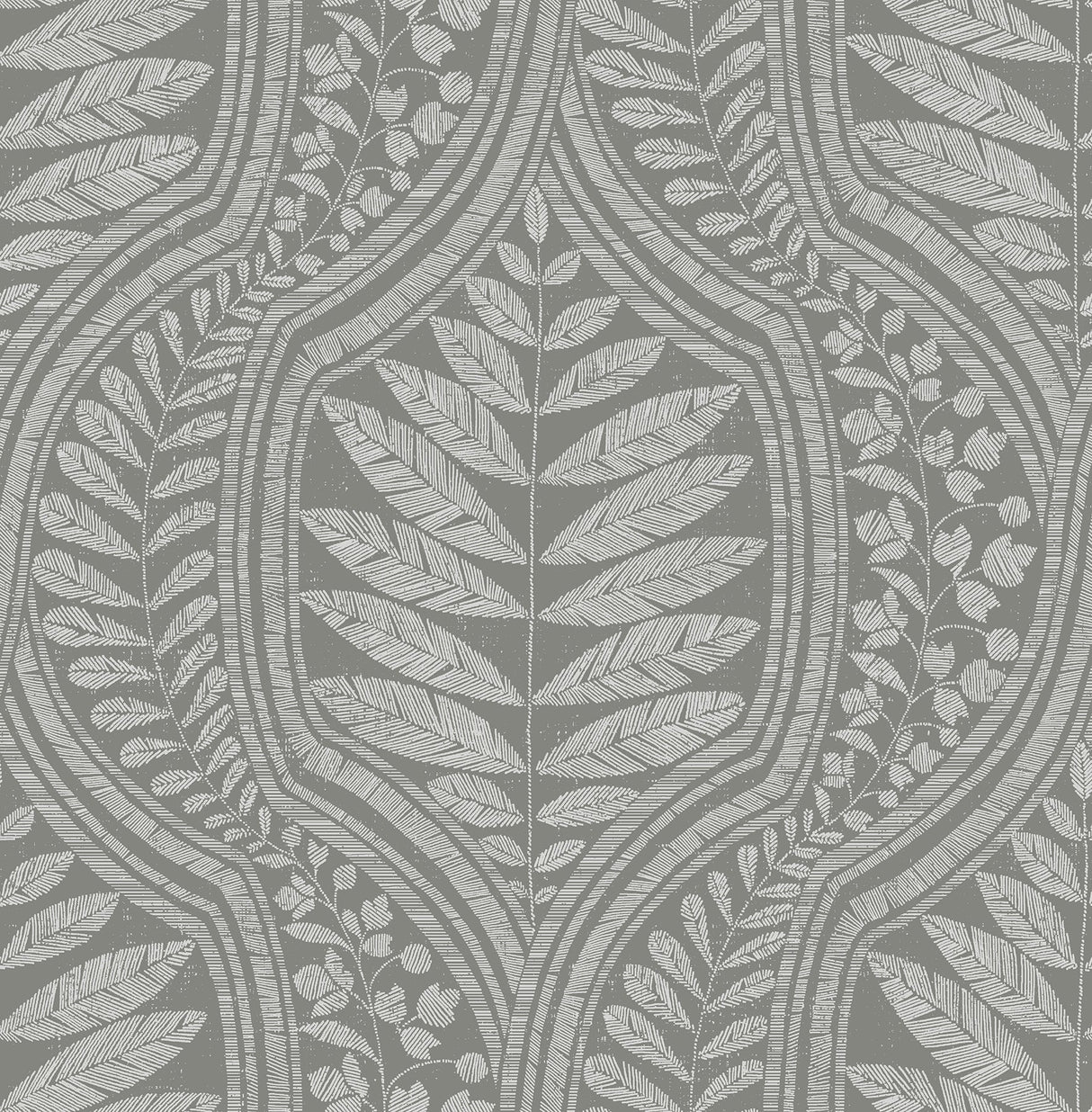 A-Street Prints 2964-25951 Juno Dark Grey Ogee Wallpaper
