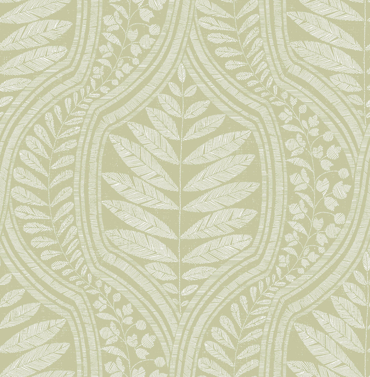 A-Street Prints 2964-25952 Juno Green Ogee Wallpaper