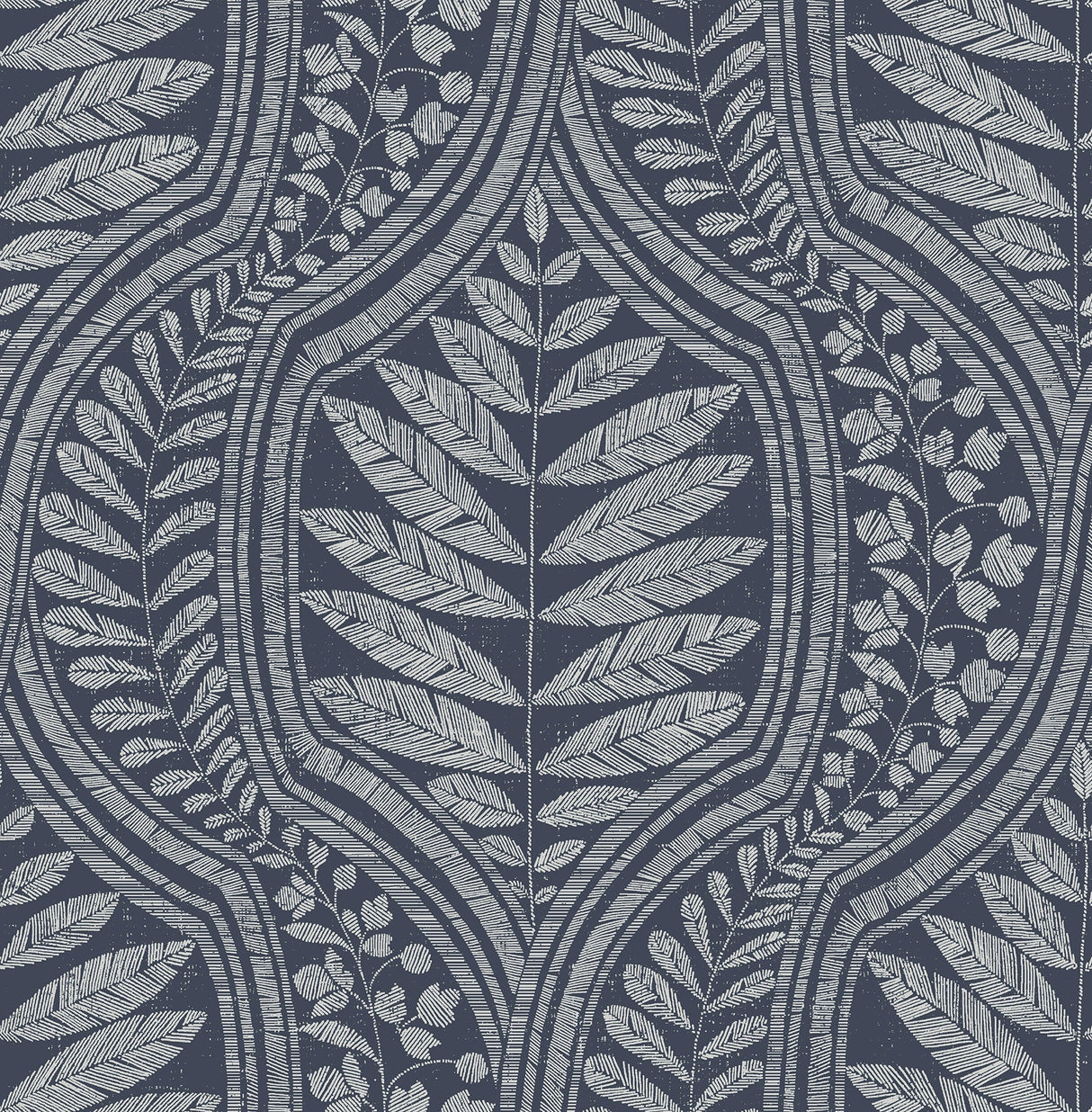 A-Street Prints 2964-25953 Juno Indigo Ogee Wallpaper
