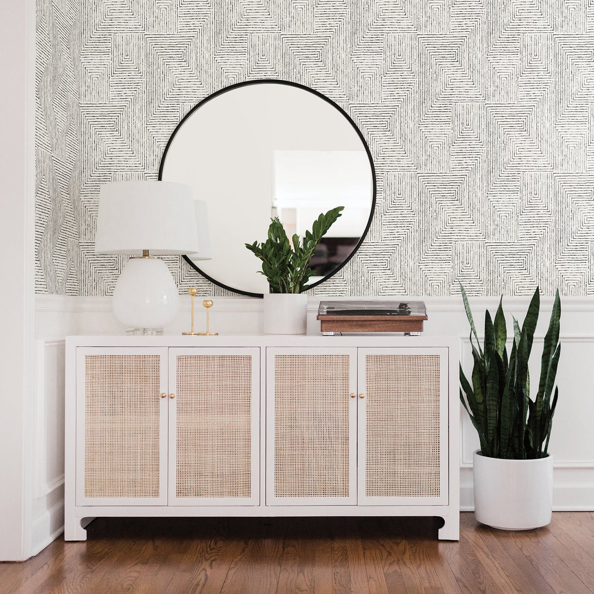 A-Street Prints 2964-25958 Merritt Black Geometric Wallpaper