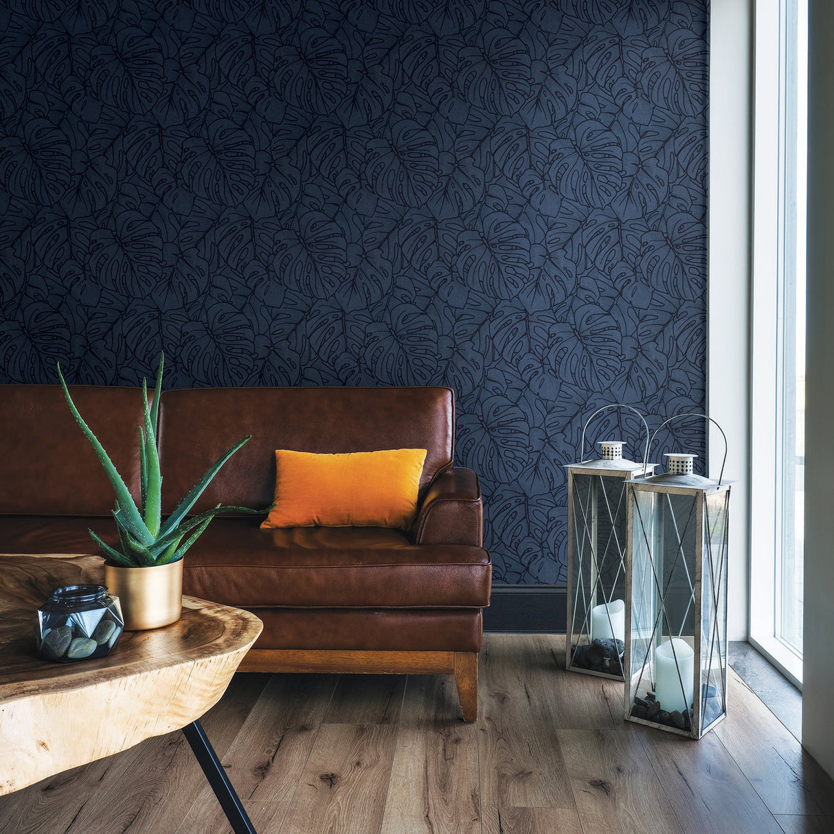 A-Street Prints 2964-87342 Balboa Indigo Botanical Wallpaper