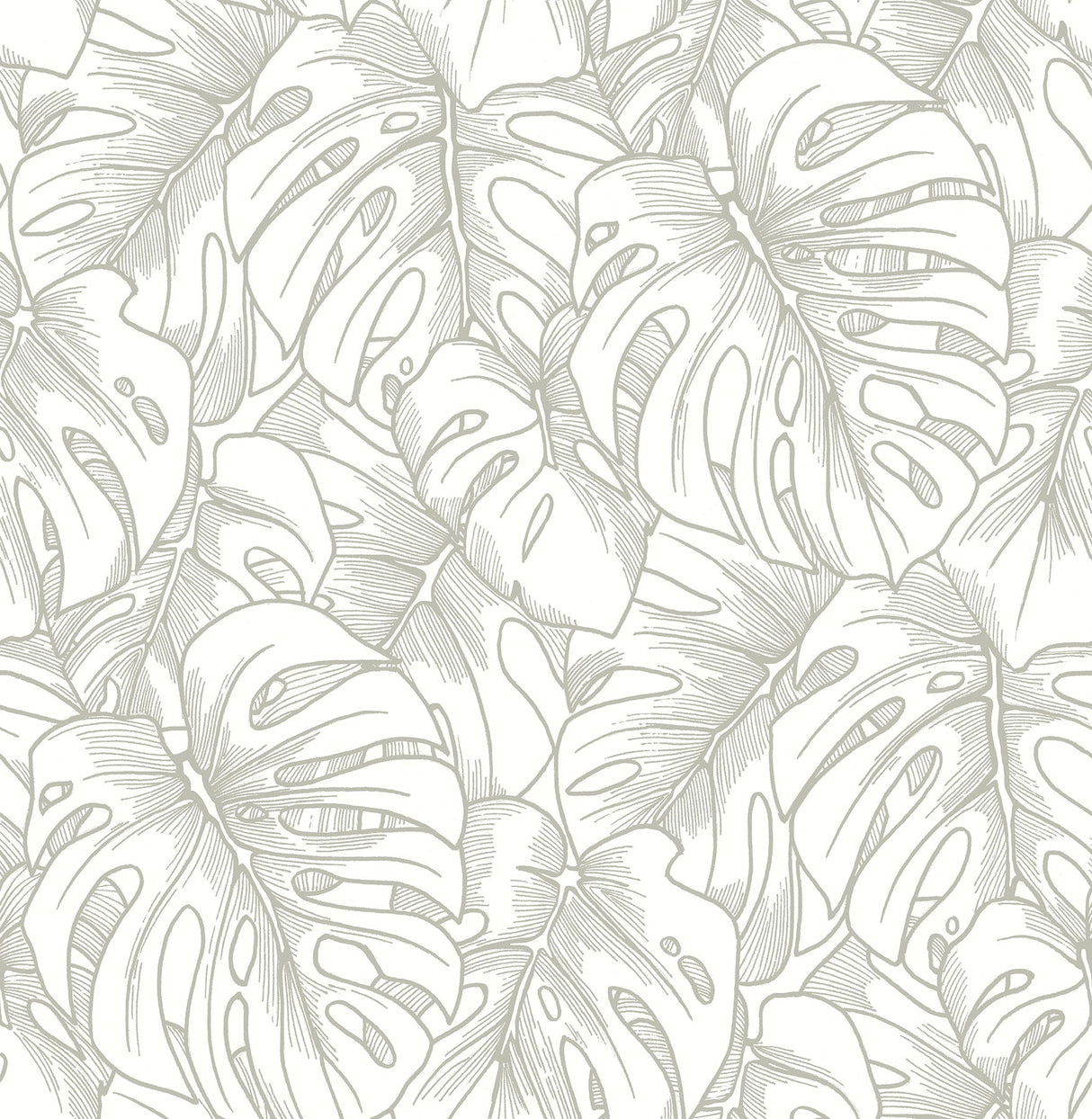 A-Street Prints 2964-87344 Balboa Silver Botanical Wallpaper