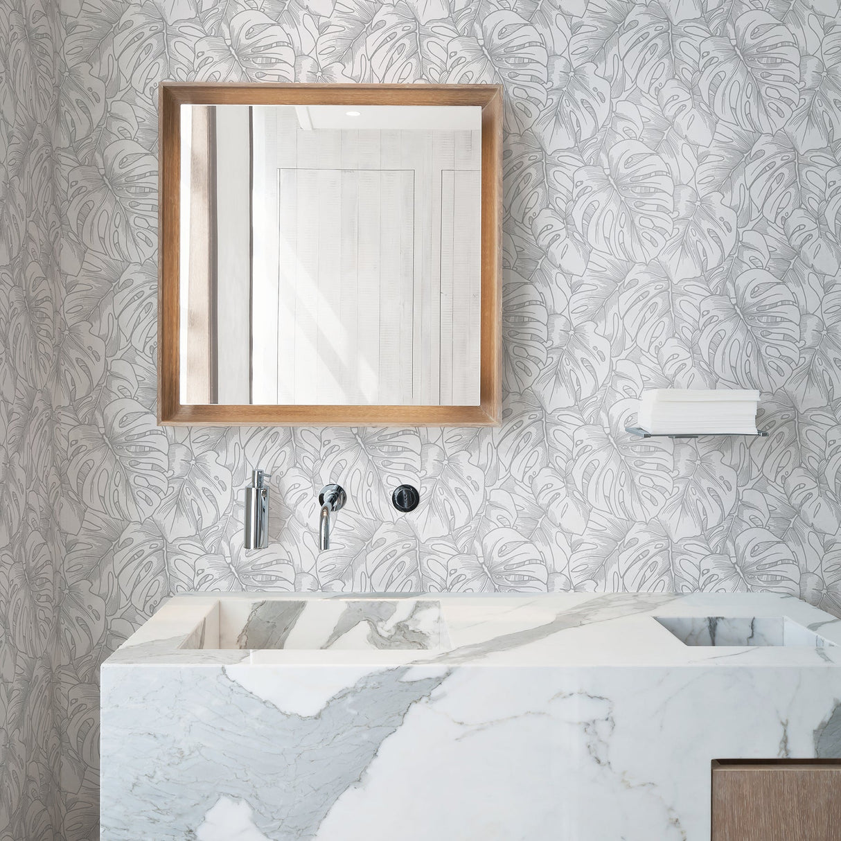 A-Street Prints 2964-87344 Balboa Silver Botanical Wallpaper