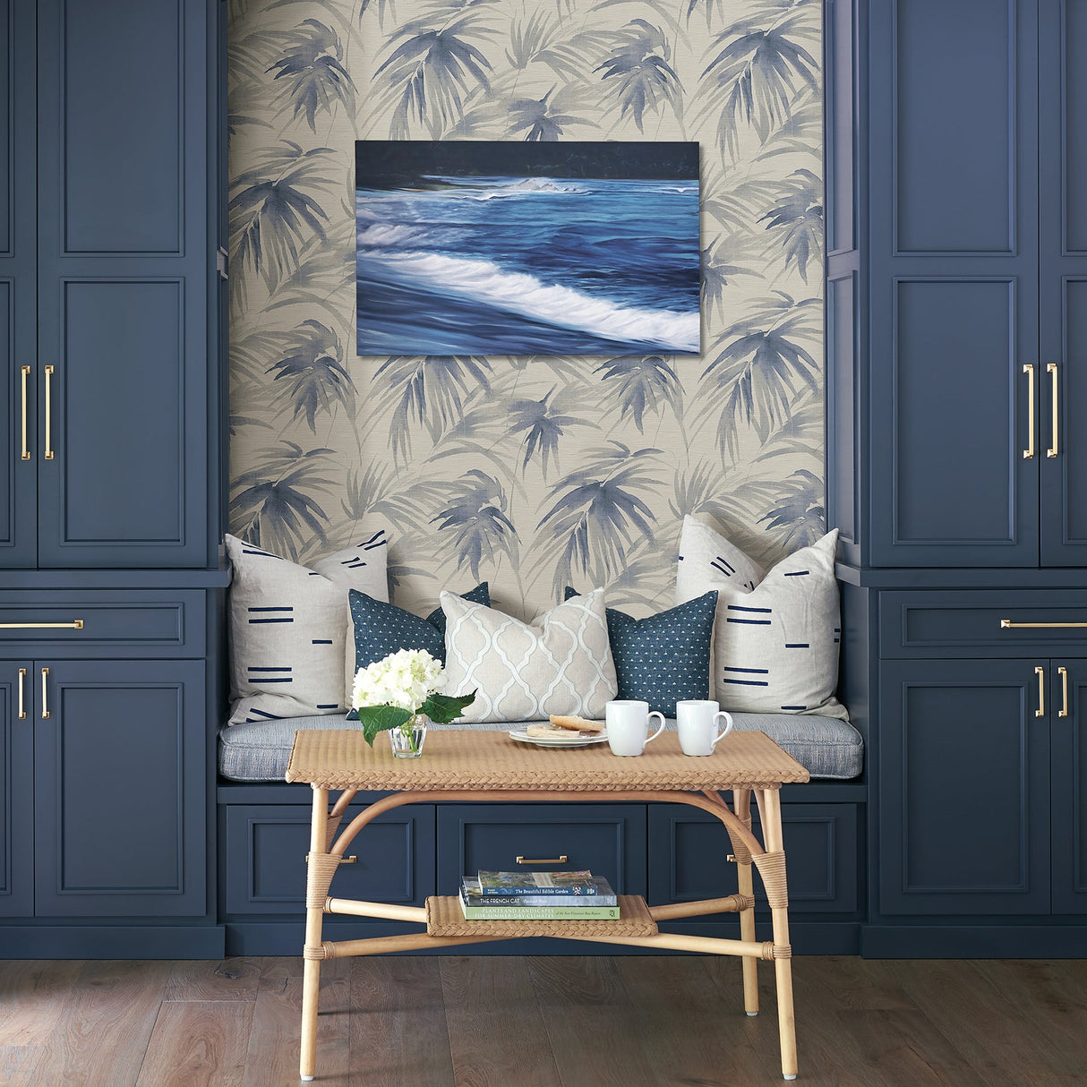 A-Street Prints 2964-87410 Darlana Blue Grasscloth Wallpaper
