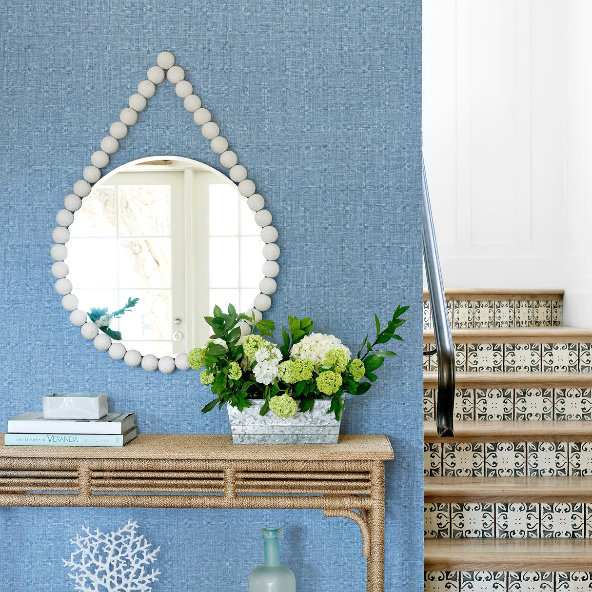 A-Street Prints 2969-25873 Jocelyn Blue Faux Fabric Wallpaper