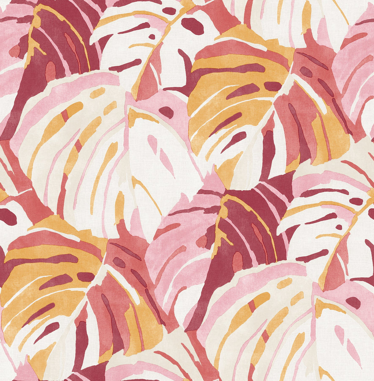 A-Street Prints 2969-26010 Samara Pink Monstera Leaf Wallpaper