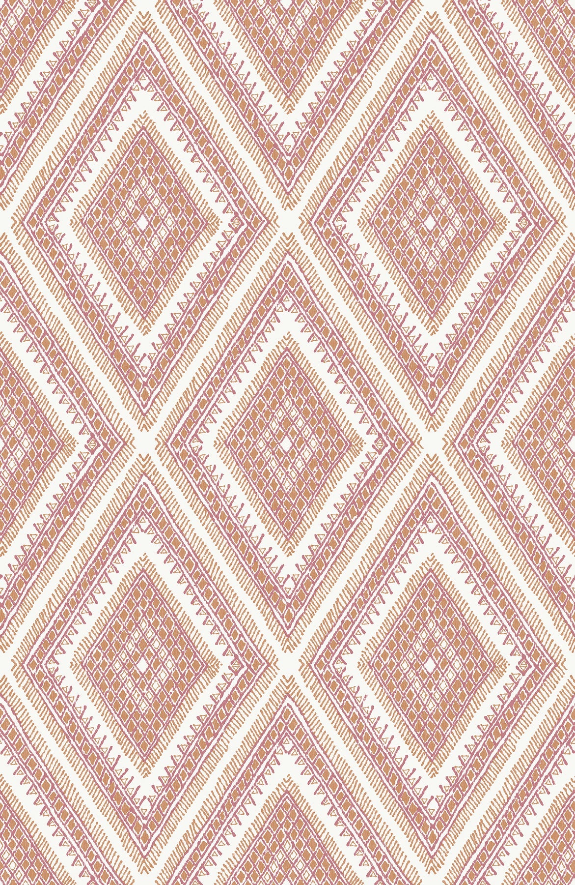 A-Street Prints 2969-26015 Zaya Orange Tribal Diamonds Wallpaper