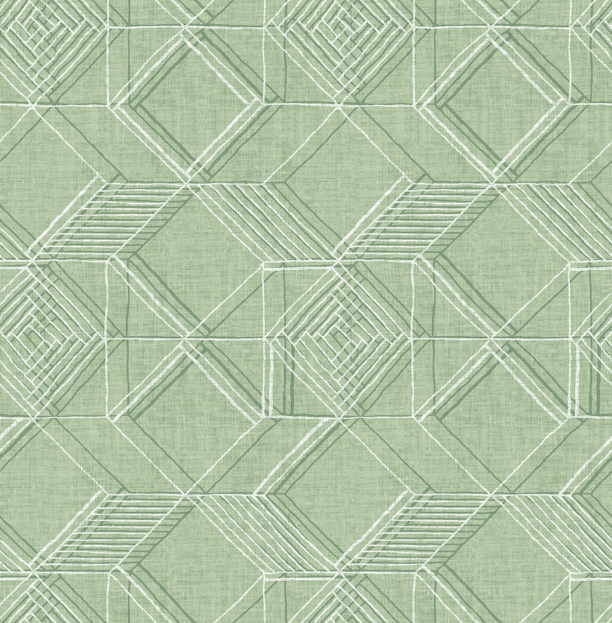 A-Street Prints 2969-26020 Moki Green Lattice Geometric Wallpaper