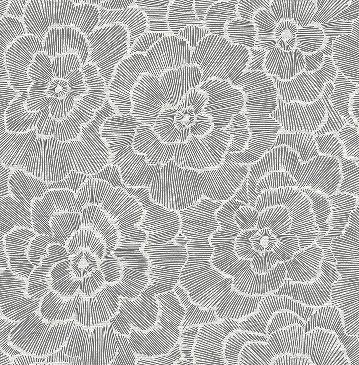 A-Street Prints 2969-26038 Periwinkle Grey Textured Floral Wallpaper