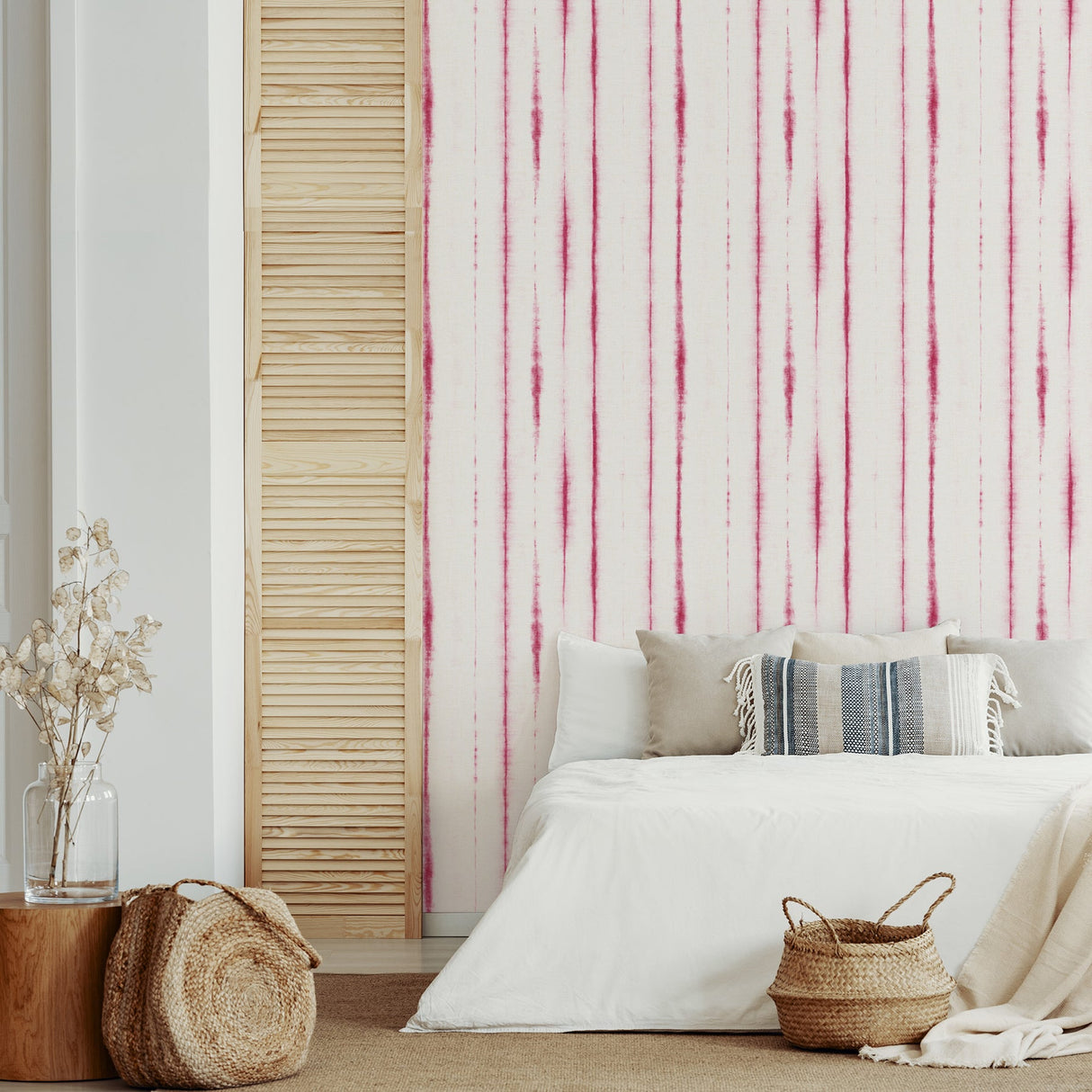 A-Street Prints 2969-26050 Orleans Pink Shibori Faux Linen Wallpaper