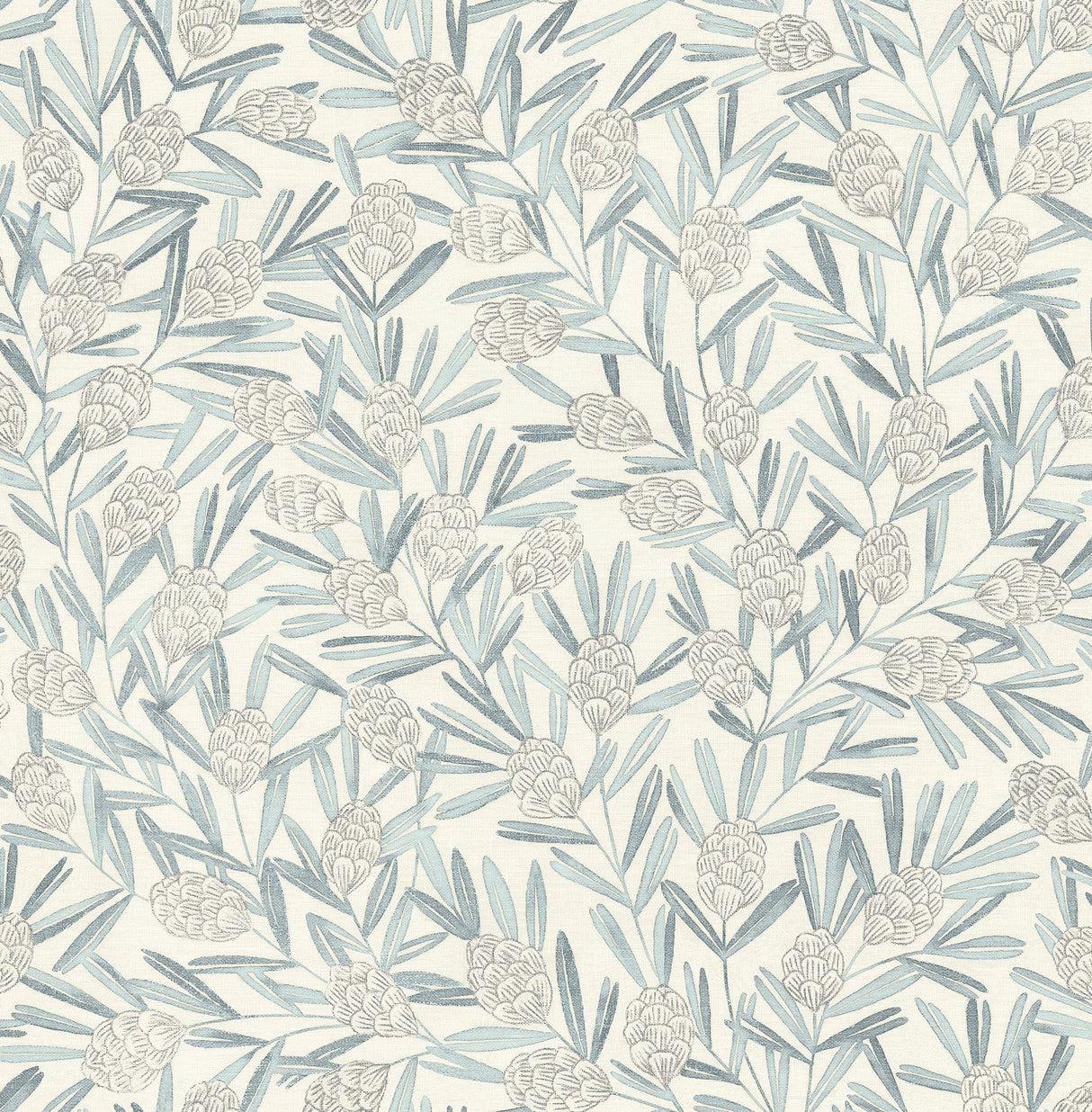 A-Street Prints 2970-26100 Zulma Blue Decorative Botanical Wallpaper