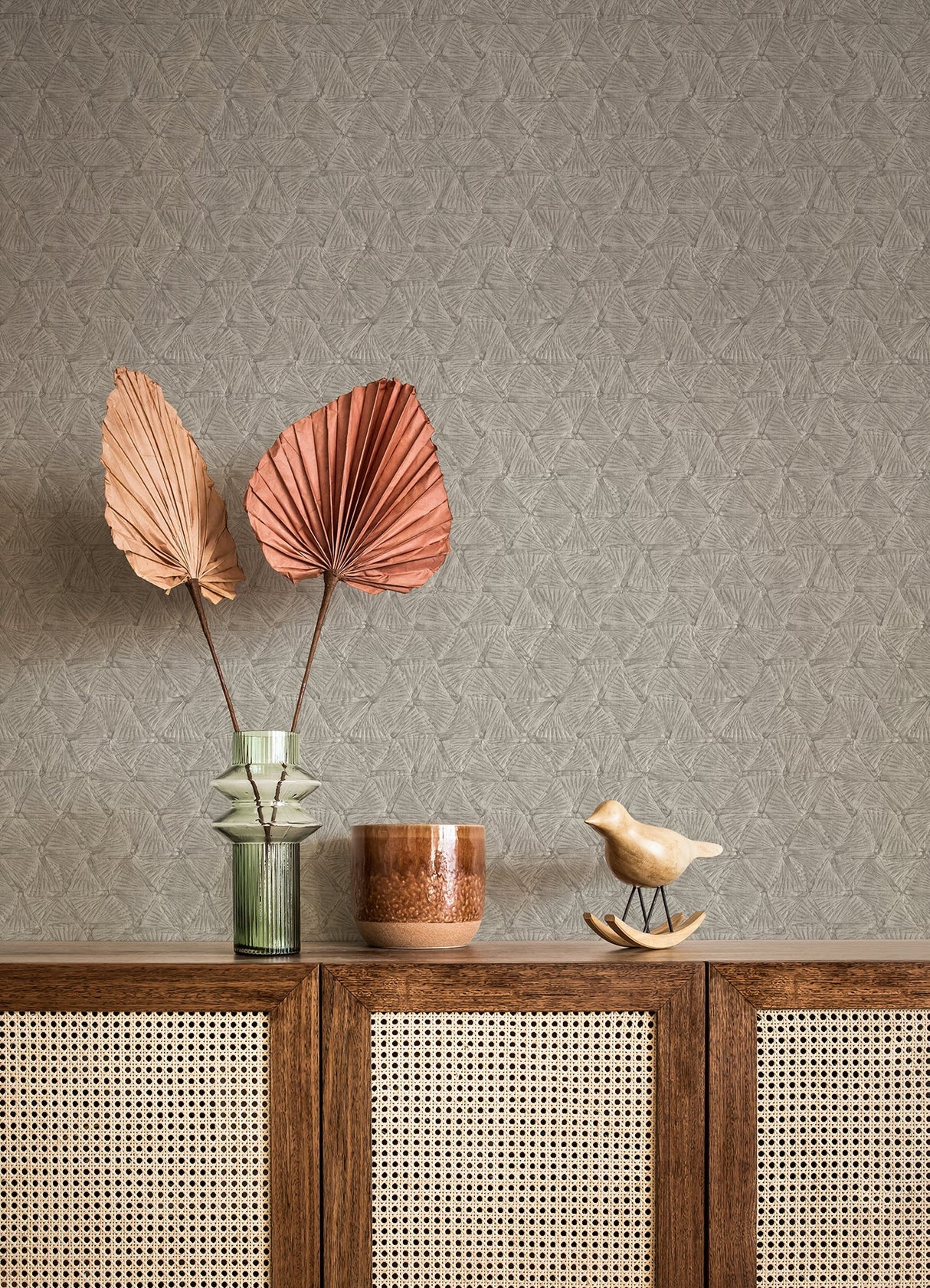 A-Street Prints 2970-26115 Wright Pewter Textured Triangle Wallpaper