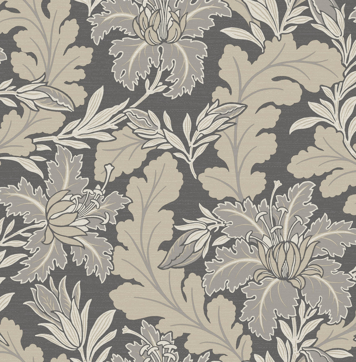 A-Street Prints 2970-26143 Butterfield Grey Floral Wallpaper