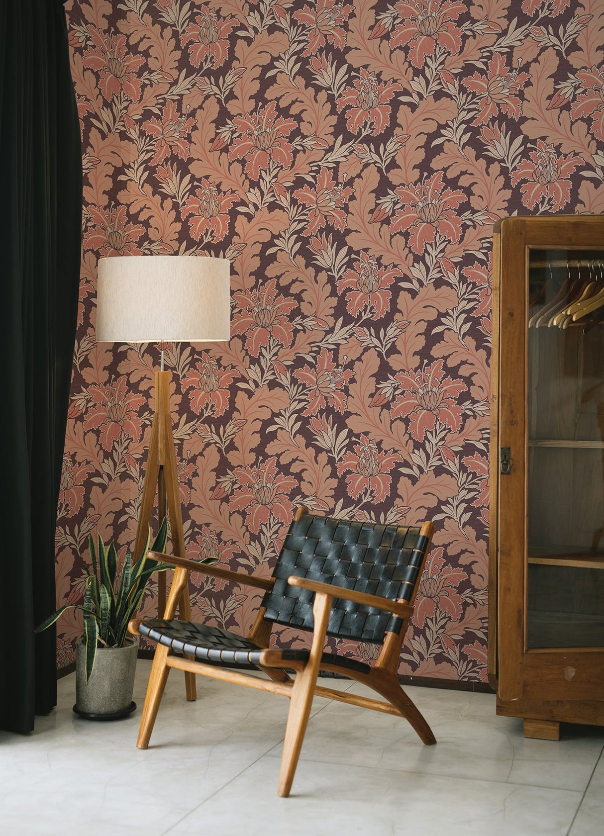 A-Street Prints 2970-26144 Butterfield Burgundy Floral Wallpaper