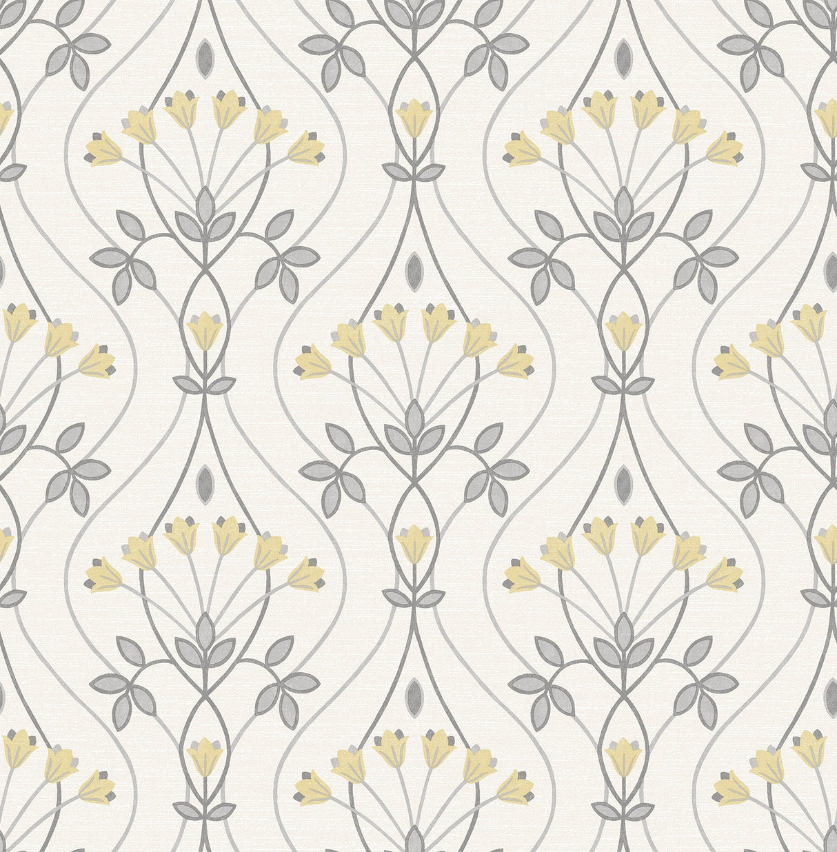 A-Street Prints 2970-26147 Dard Grey Tulip Ogee Wallpaper