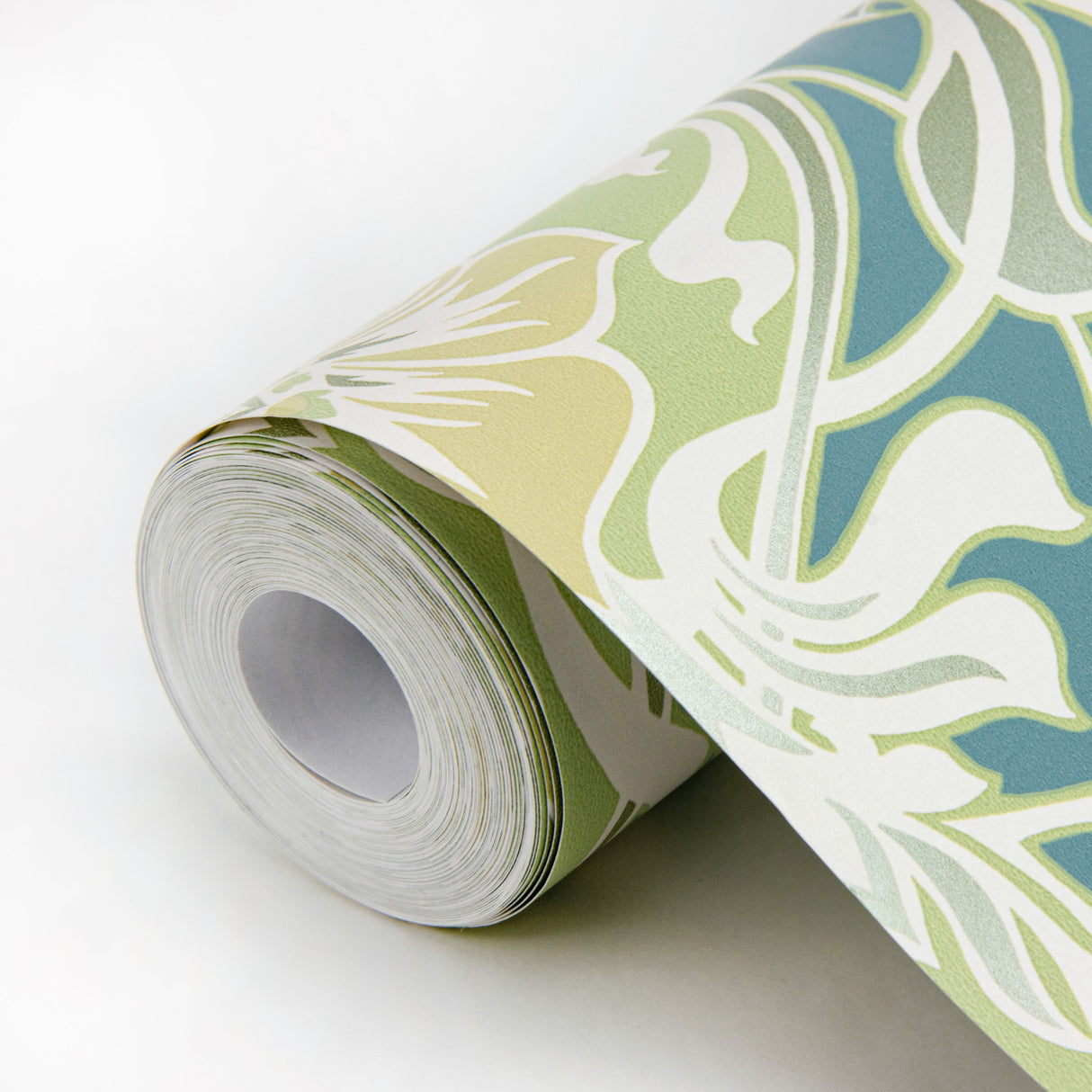 A-Street Prints 2970-26151 Mucha Teal Botanical Ogee Wallpaper