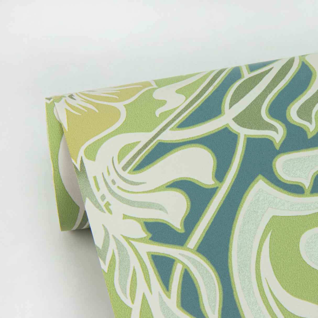 A-Street Prints 2970-26151 Mucha Teal Botanical Ogee Wallpaper