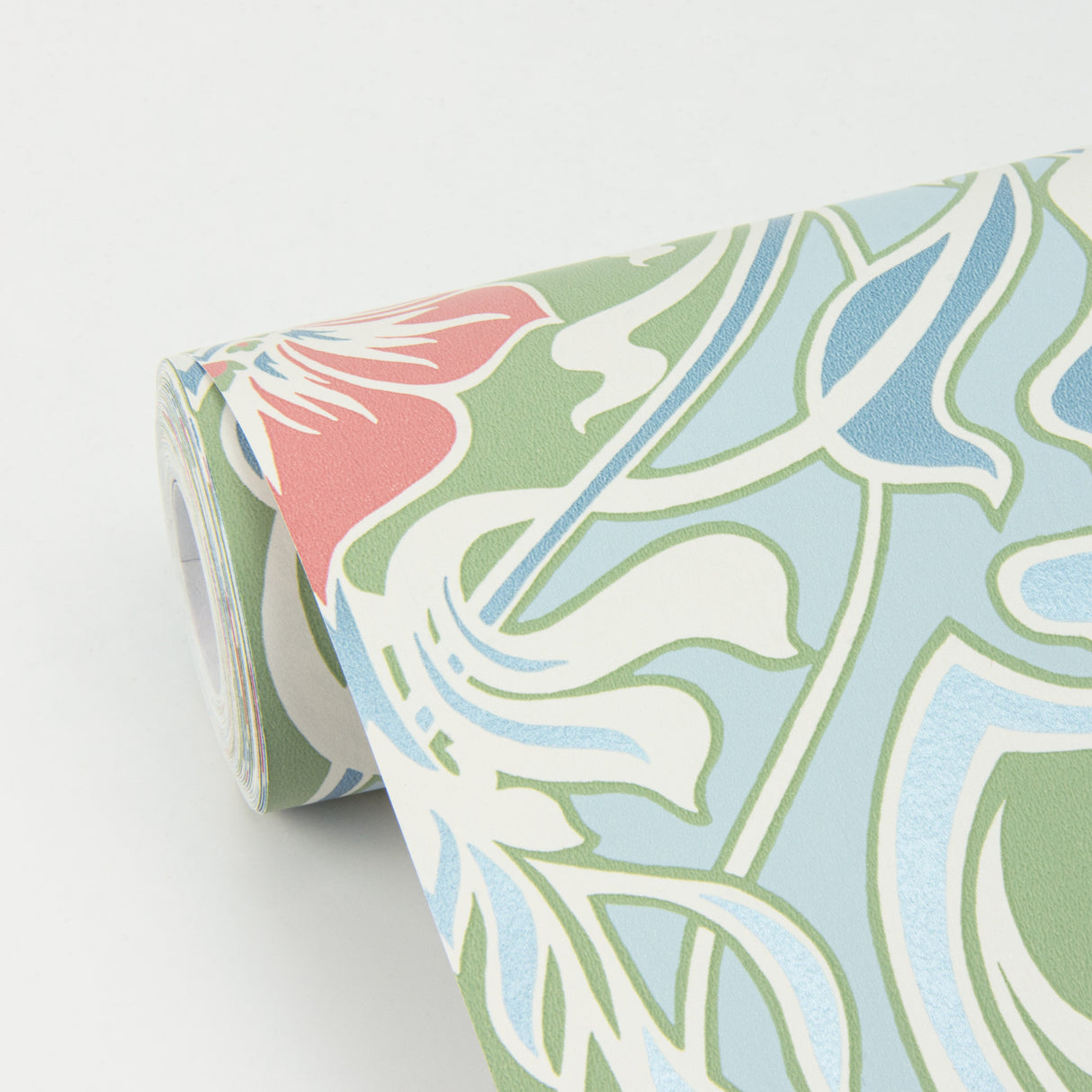 A-Street Prints 2970-26152 Mucha Light Blue Botanical Ogee Wallpaper