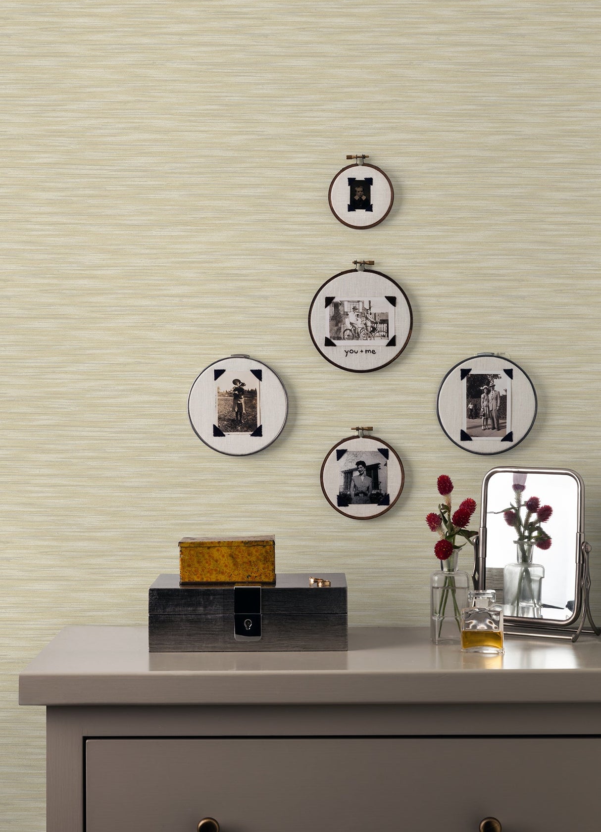 A-Street Prints 2970-26156 Benson Yellow Variegated Stripe Wallpaper