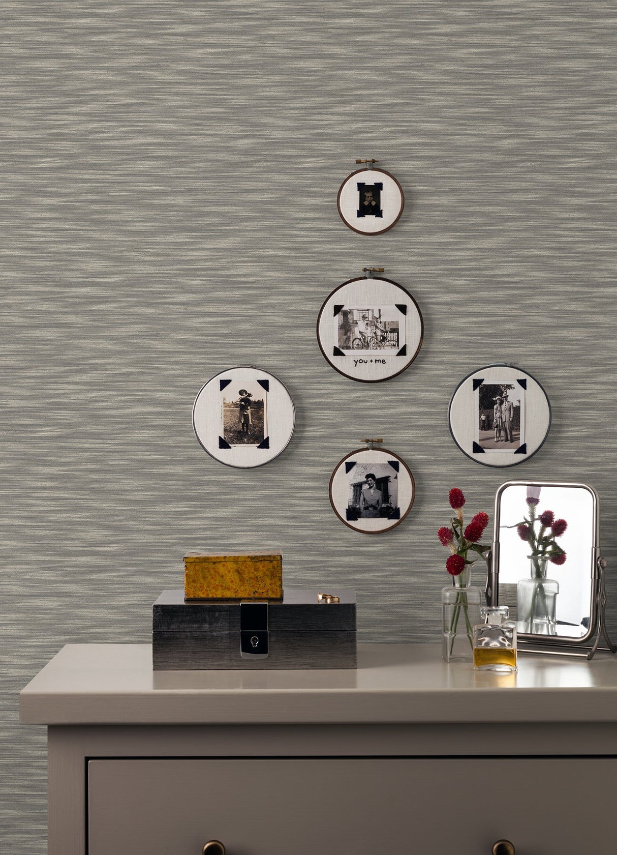 A-Street Prints 2970-26157 Benson Brown Variegated Stripe Wallpaper