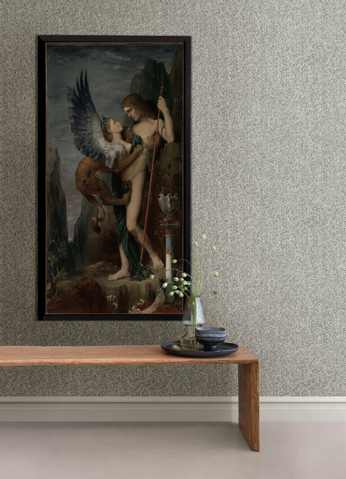 A-Street Prints 2970-26163 Ashbee Dark Grey Tweed Wallpaper