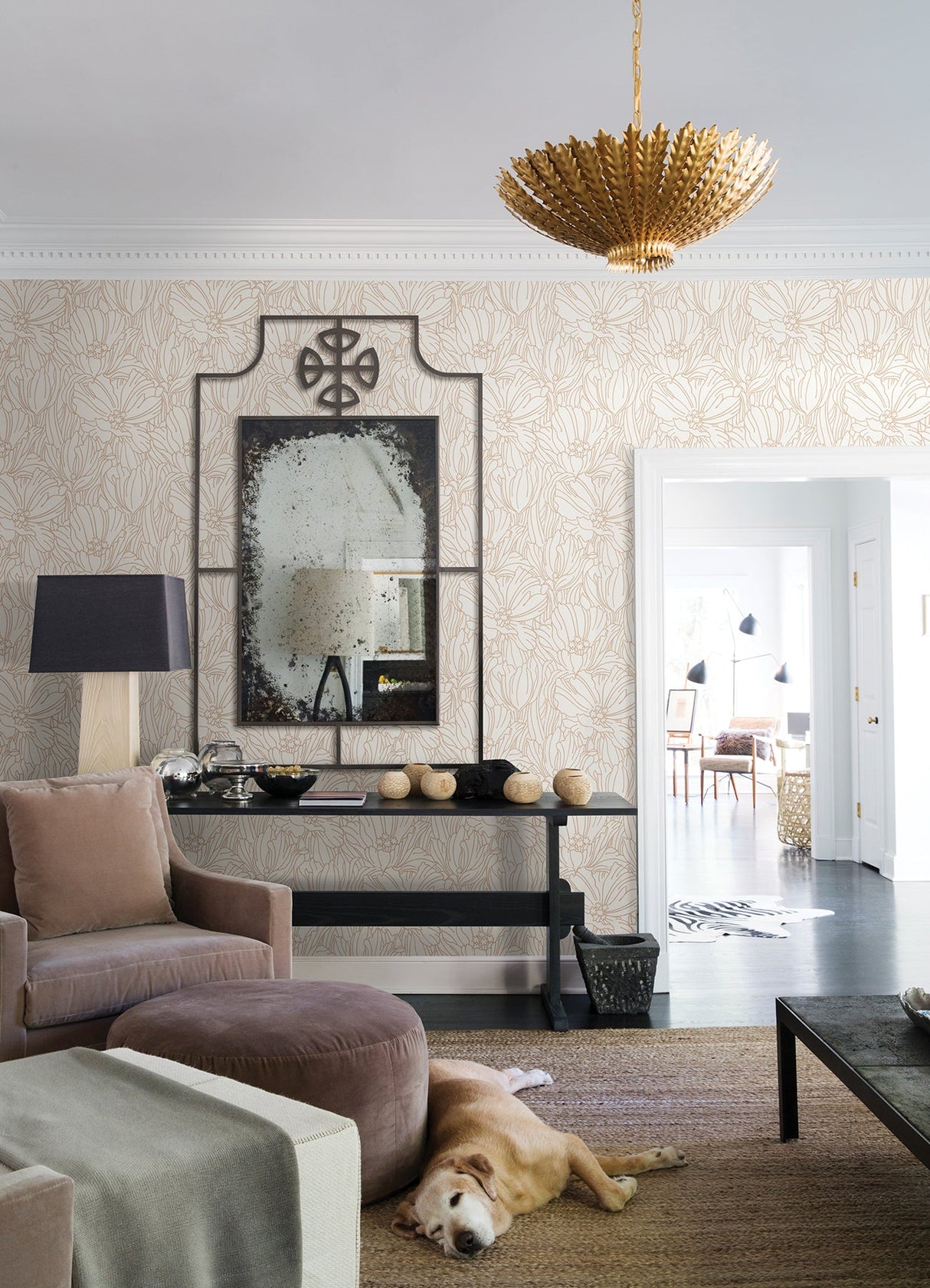 A-Street Prints 2970-87358 Selwyn Metallic Copper Floral Wallpaper