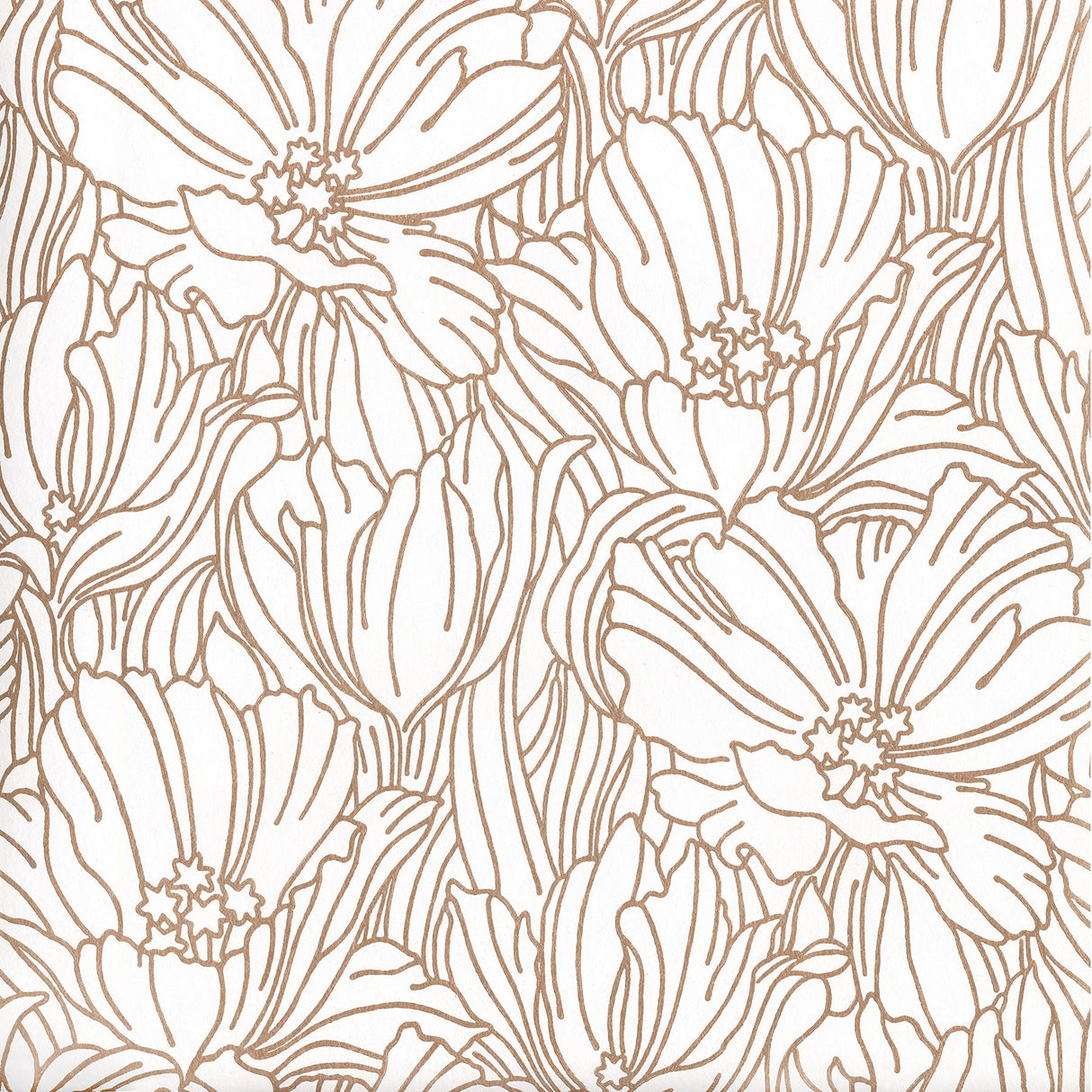 A-Street Prints 2970-87358 Selwyn Metallic Copper Floral Wallpaper