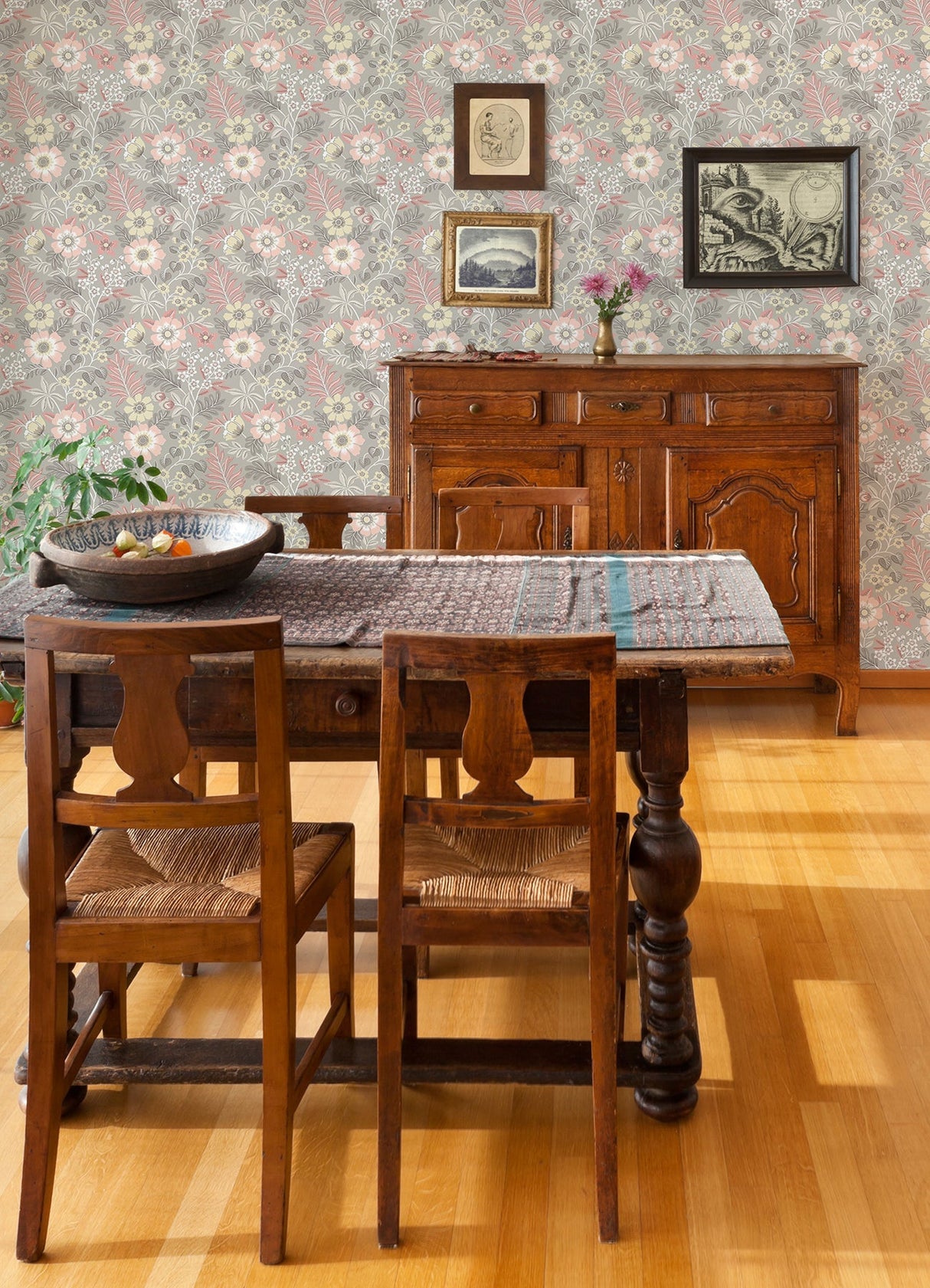 A-Street Prints 2970-87536 Voysey Pink Floral Wallpaper