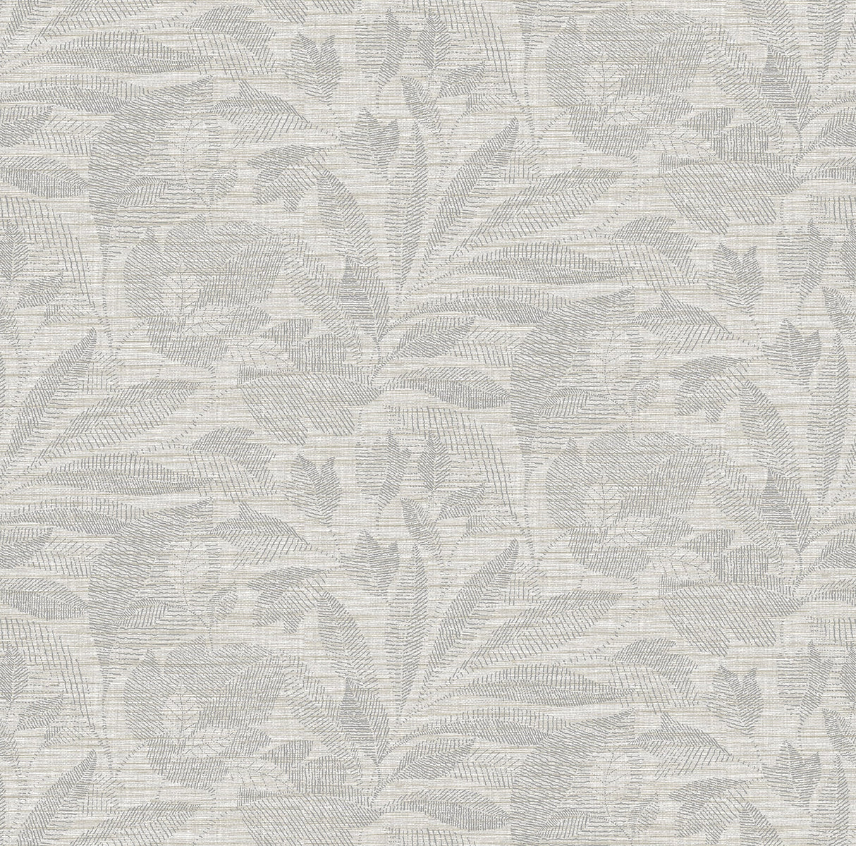 A-Street Prints 2971-86152 Lei Silver Etched Leaves Wallpaper
