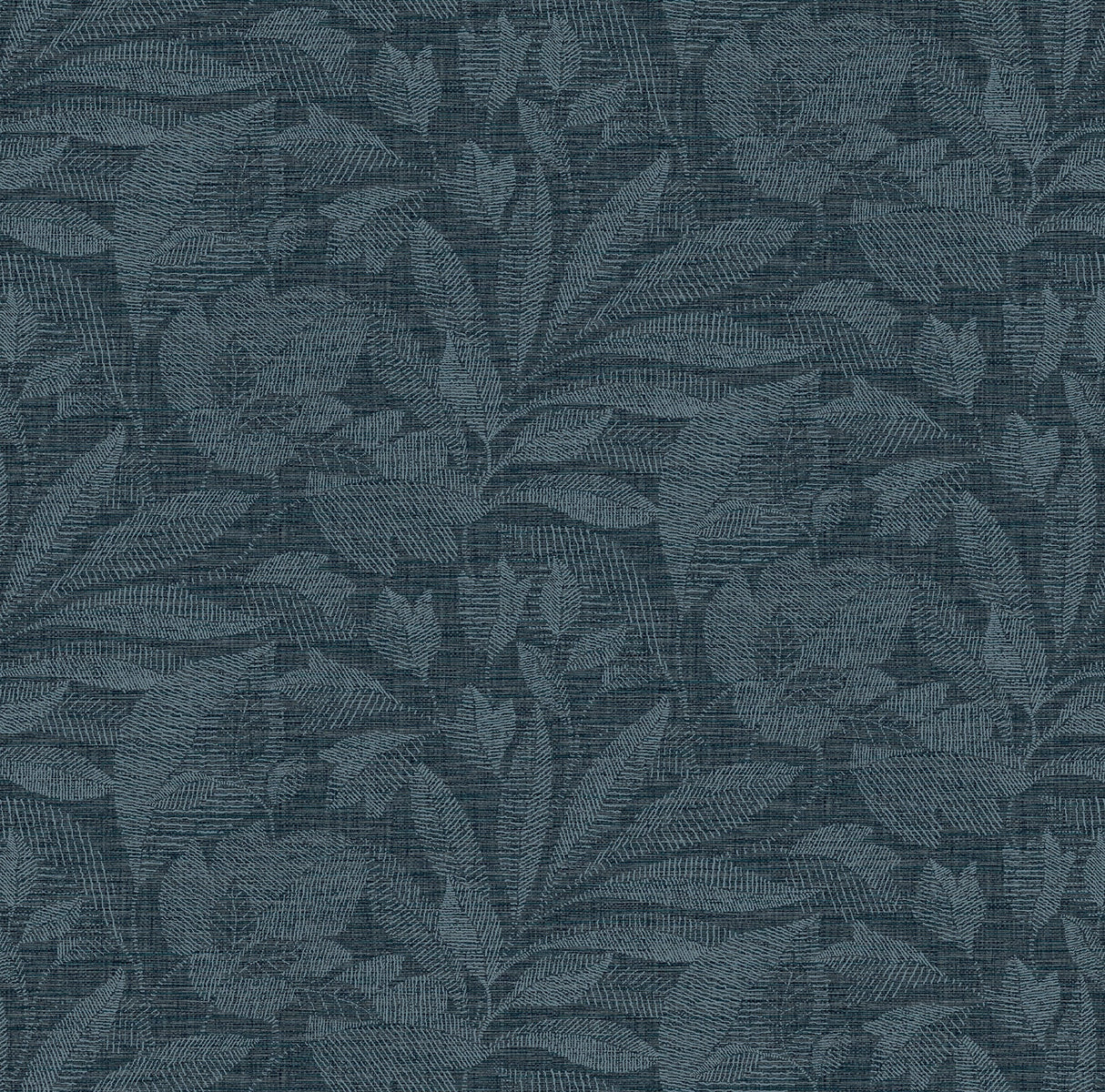 A-Street Prints 2971-86153 Lei Navy Etched Leaves Wallpaper