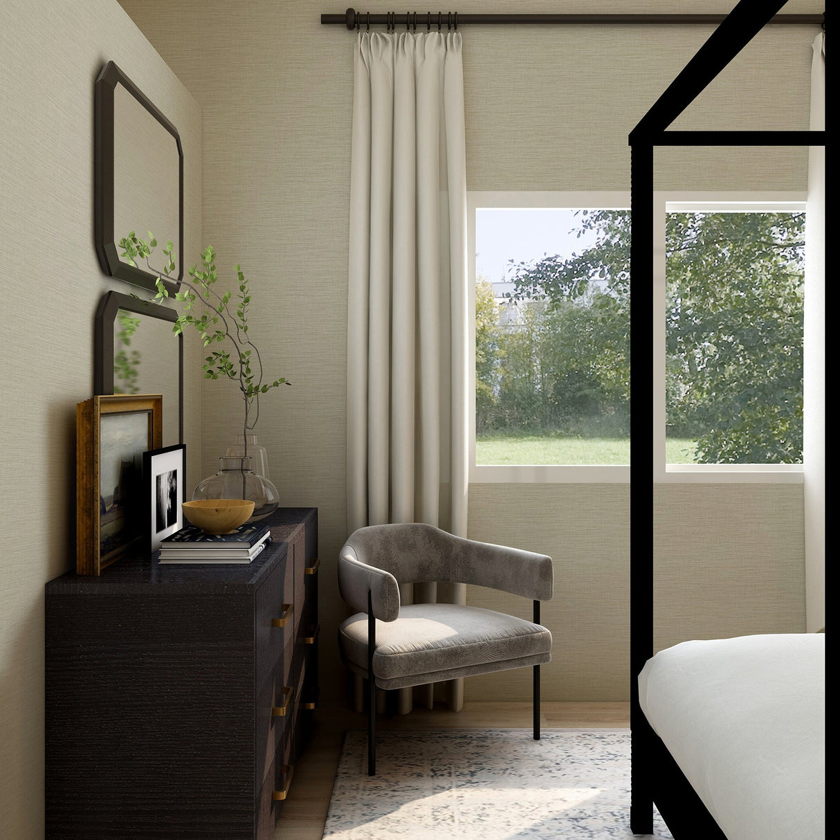 A-Street Prints 2971-86180 Lela Silver Faux Linen Wallpaper