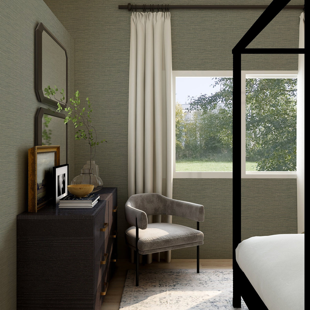 A-Street Prints 2971-86183 Lela Jade Faux Linen Wallpaper