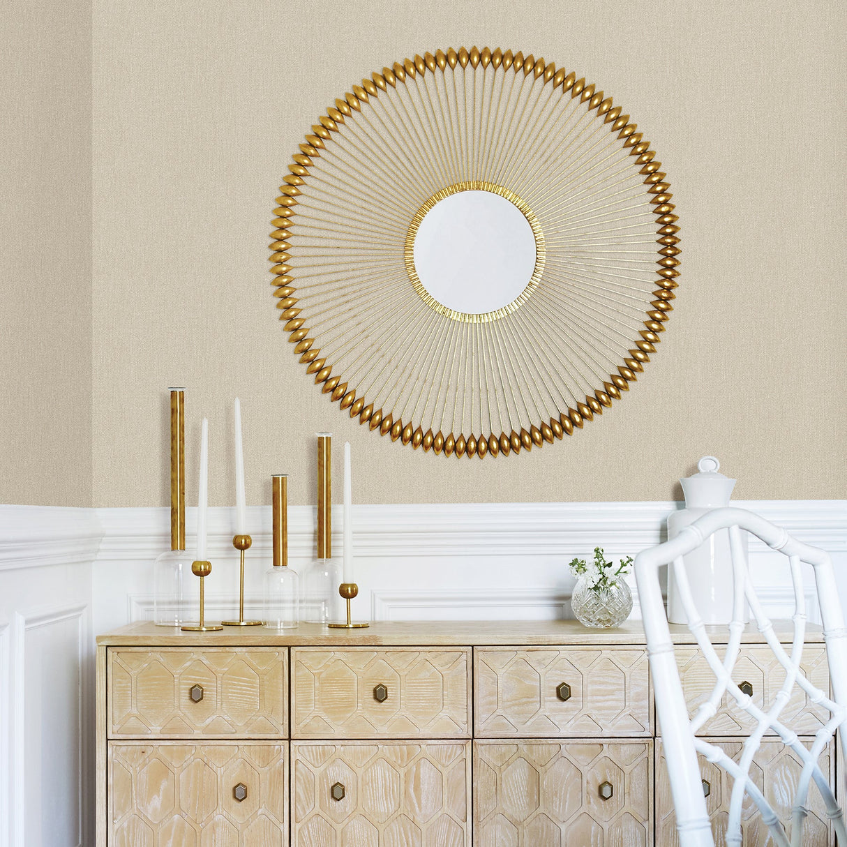 A-Street Prints 2971-86307 Sydney Beige Faux Linen Wallpaper