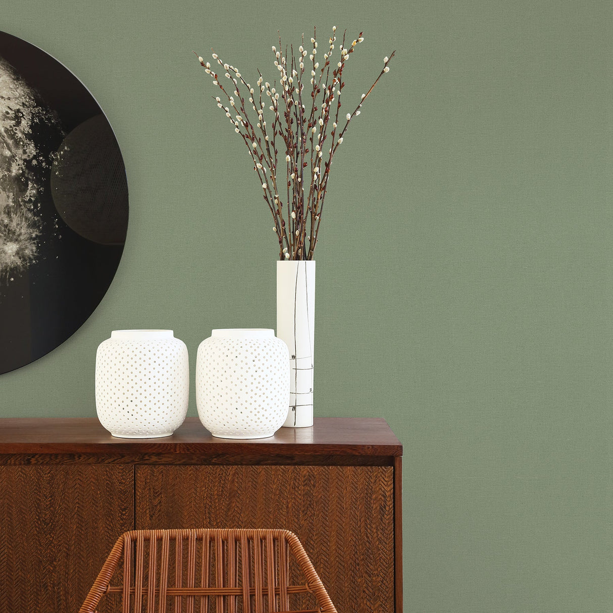 A-Street Prints 2971-86313 Meade Green Fine Weave Wallpaper