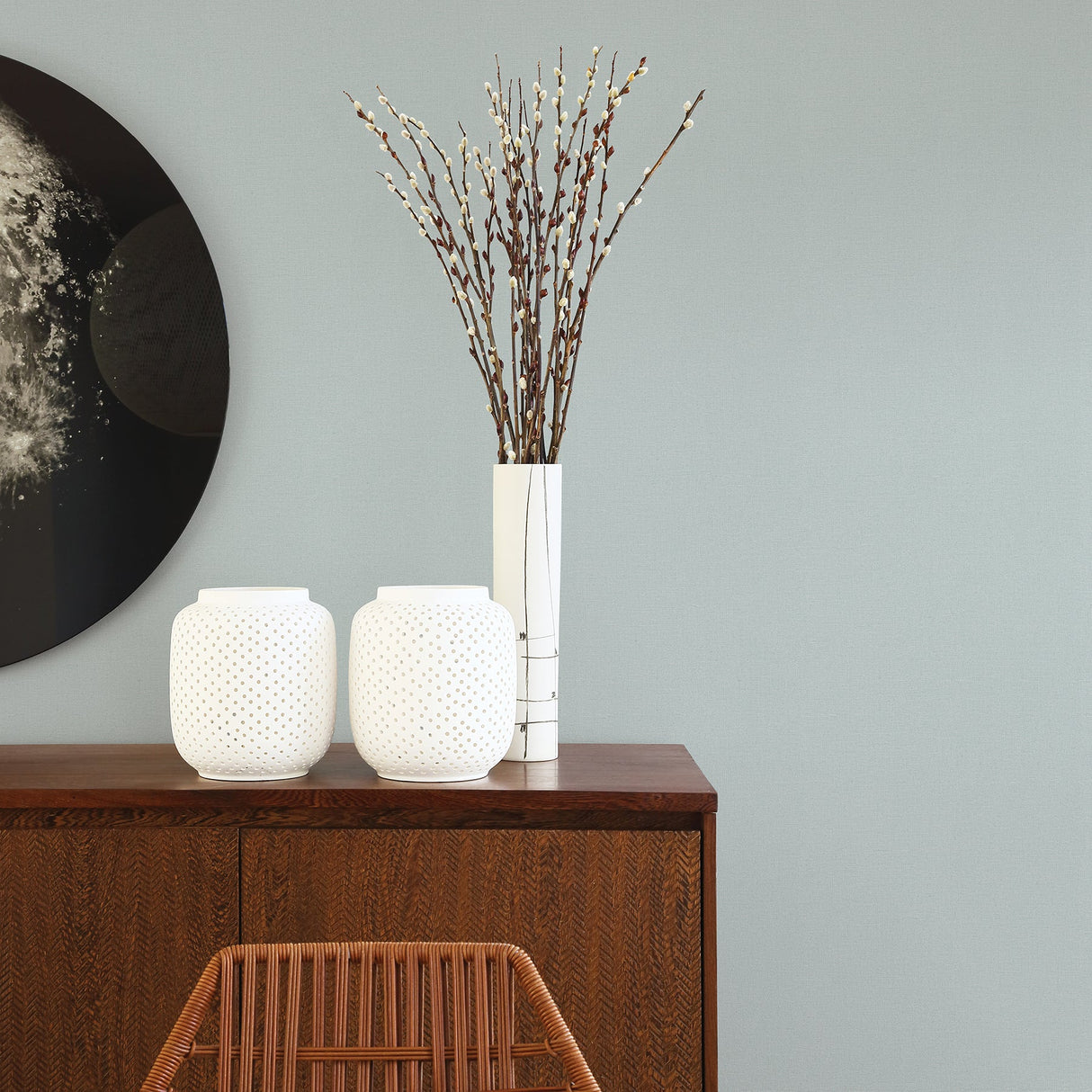 A-Street Prints 2971-86314 Meade Light Blue Fine Weave Wallpaper