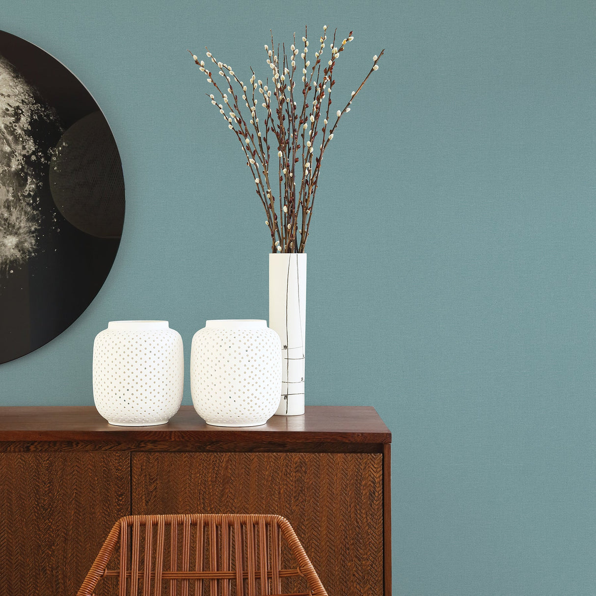 A-Street Prints 2971-86315 Meade Teal Fine Weave Wallpaper