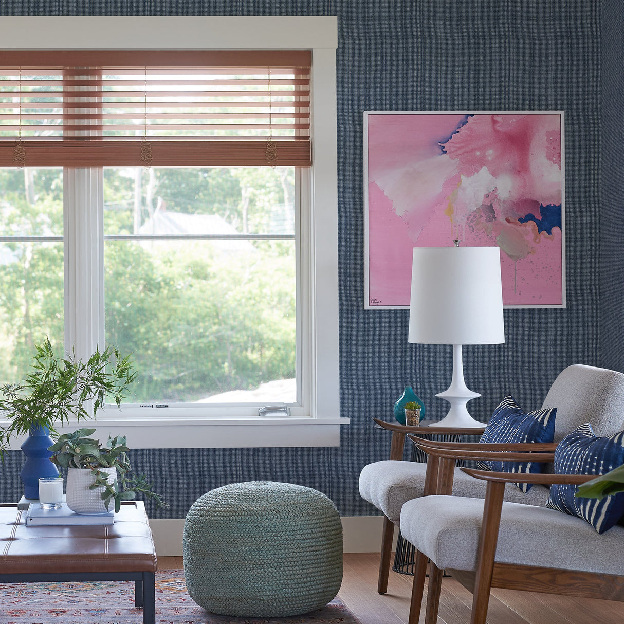 A-Street Prints 2971-86329 Dunstan Indigo Basketweave Wallpaper