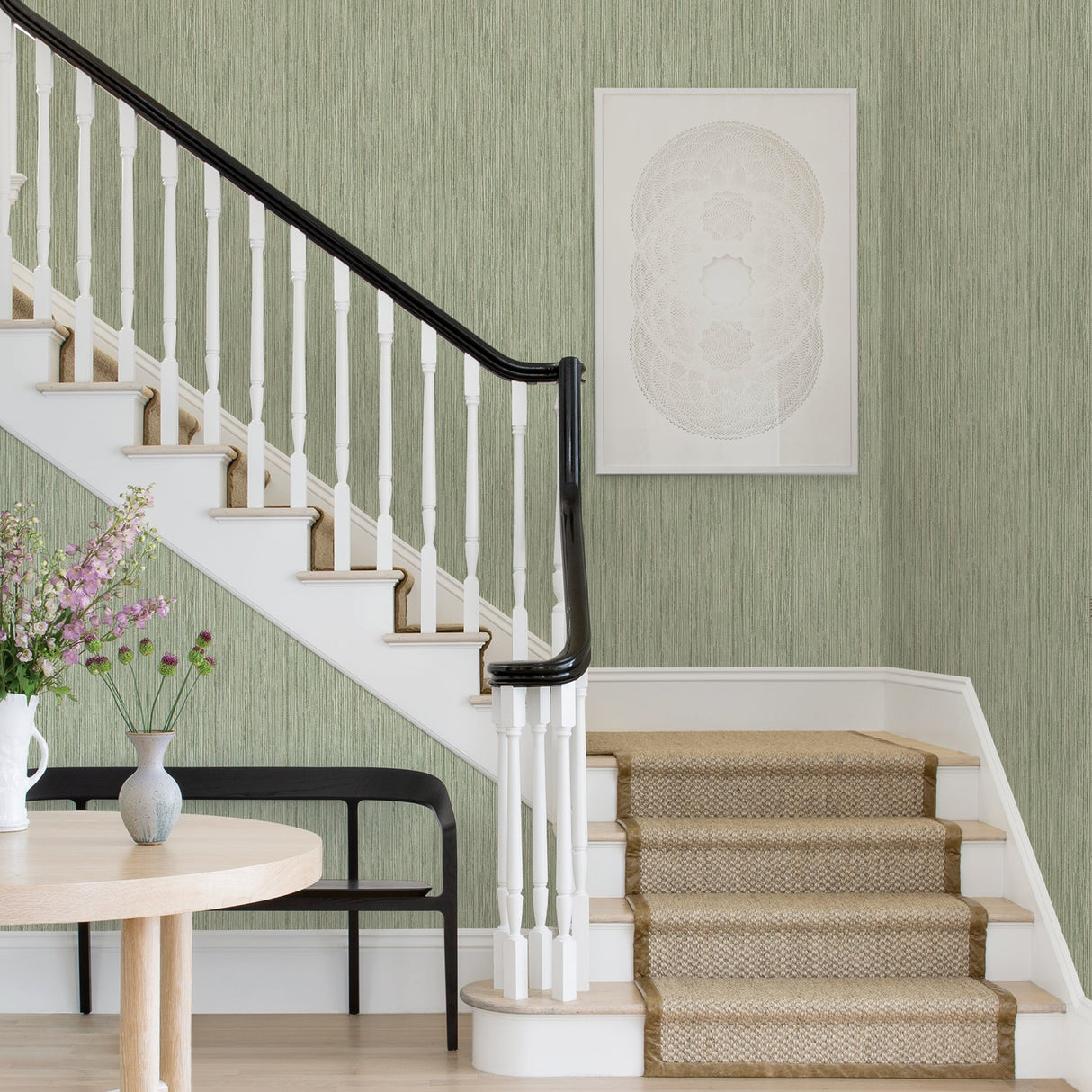A-Street Prints 2971-86344 Justina Green Faux Grasscloth Wallpaper