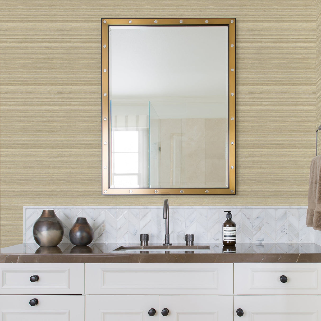 A-Street Prints 2971-86349 Skyler Khaki Striped Wallpaper